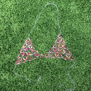 Gemstone chain bra💧